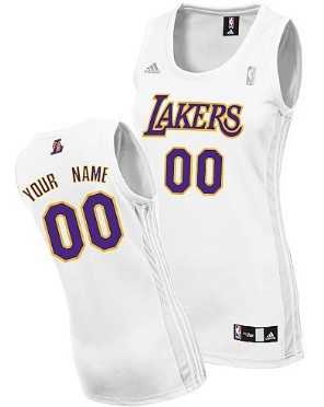 Women%27s Customized Los Angeles Lakers White Jersey